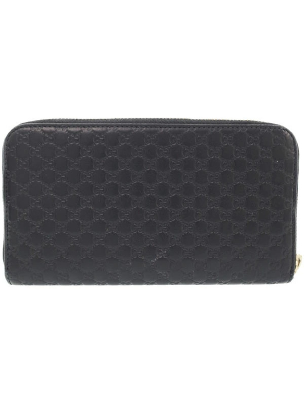 Gucci Round ssima Long Wallet Zipper Black